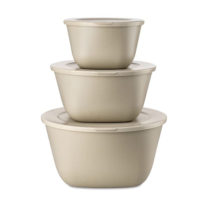 Set de 3 boles con tapa Connect Stockholm - Nature desert sand - Koziol