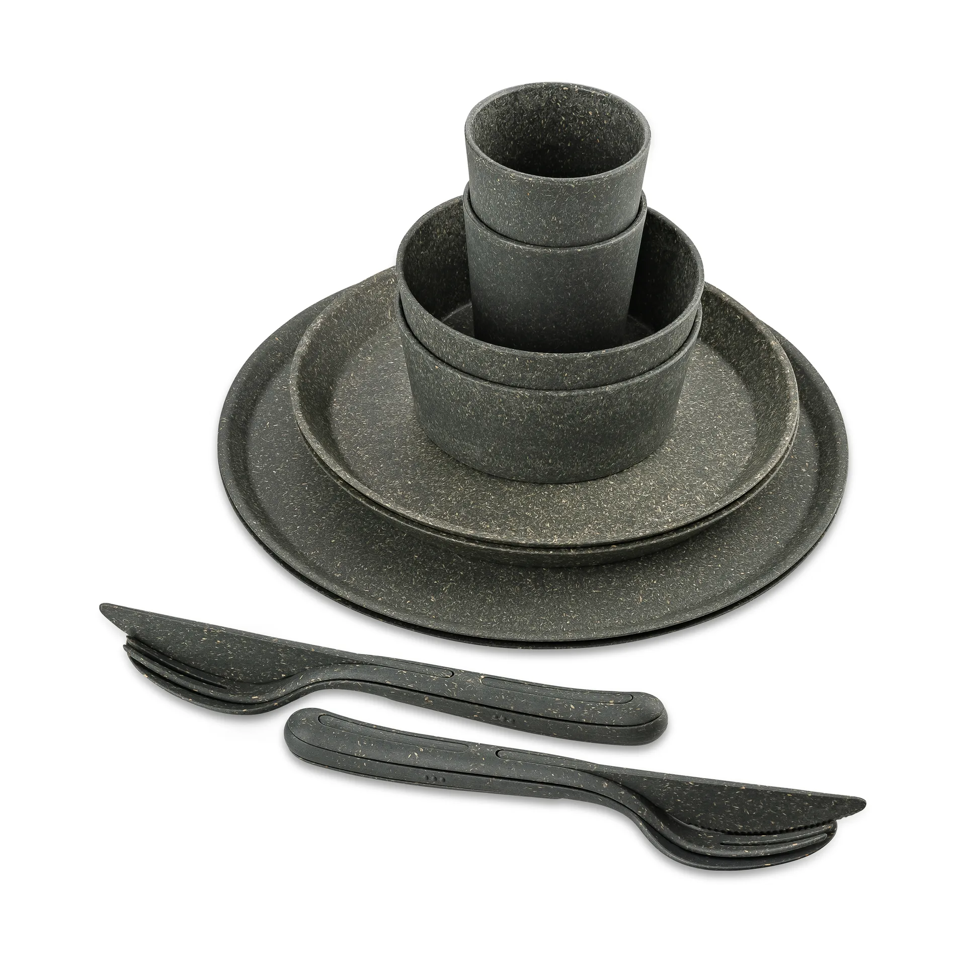 Vajilla Connect Helsinki 10 piezas, Nature ash grey Koziol