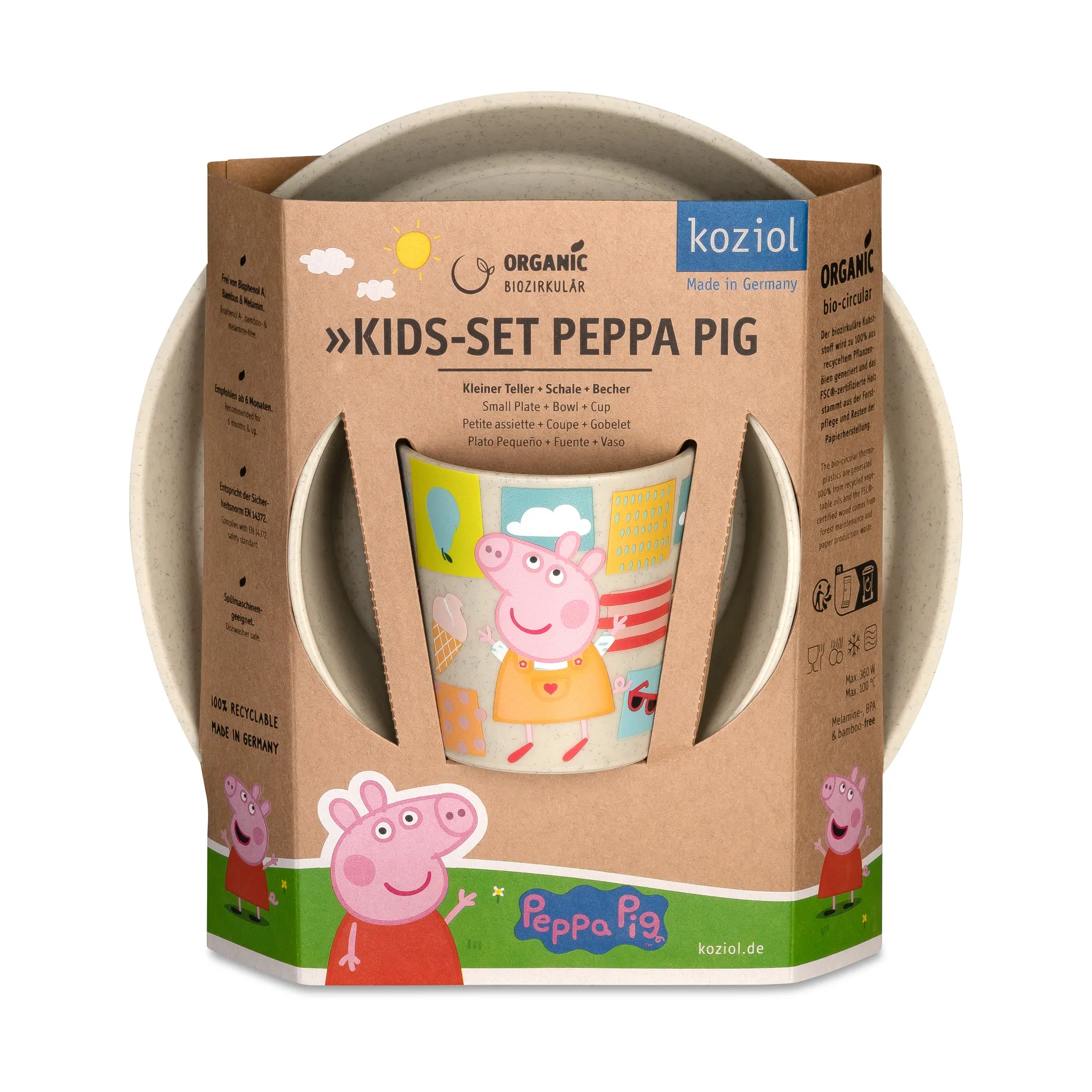 Vajilla infantil Connect 3 piezas, Peppa Pig Koziol