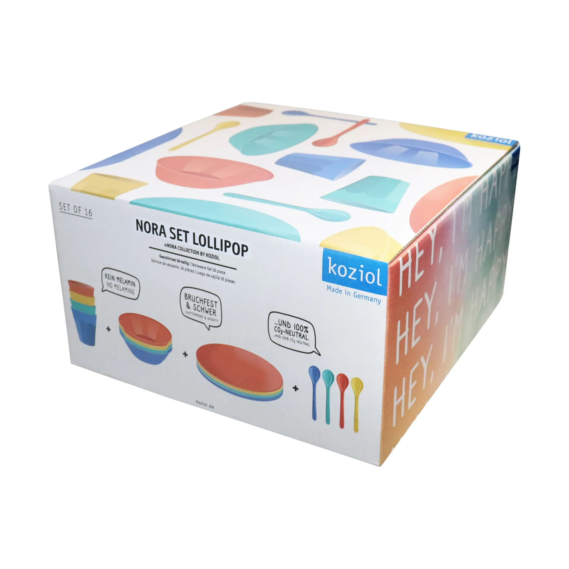 Vajilla Nora Lollipop  16 piezas, Multi Koziol