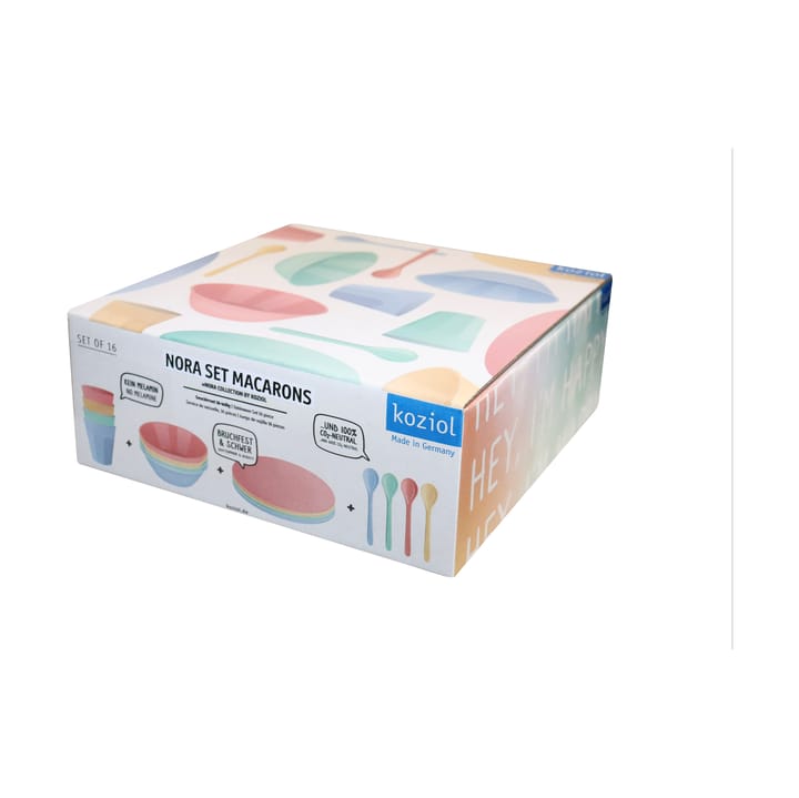 Vajilla Nora Macarons 16 piezas, Multi Koziol