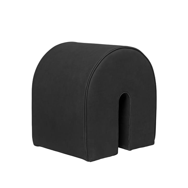 Asiento puf Curved - Cuero negro - Kristina Dam Studio