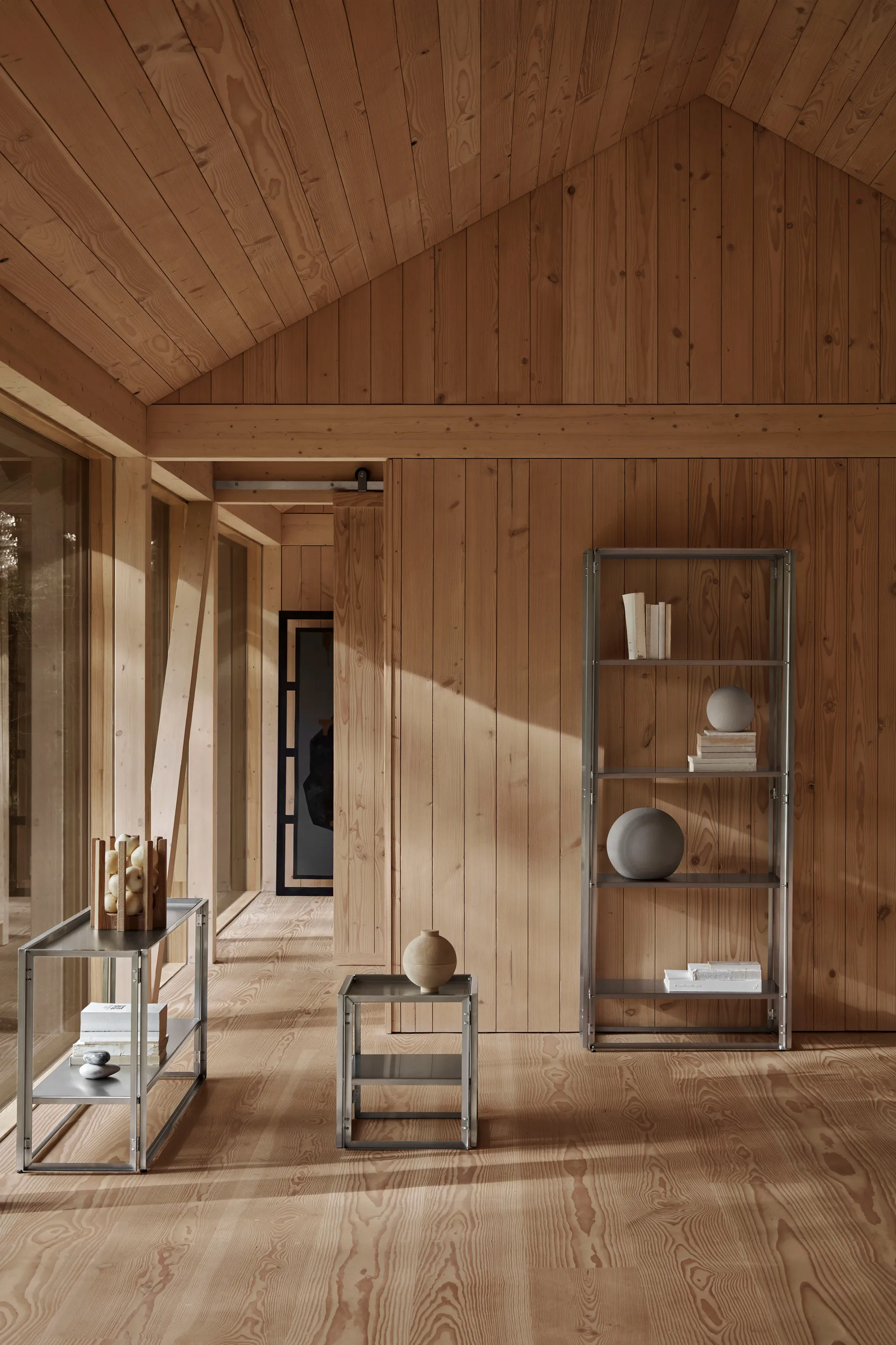 Mesa auxiliar Foldable 40x40 cm, Acero inoxidable cepillado Kristina Dam Studio