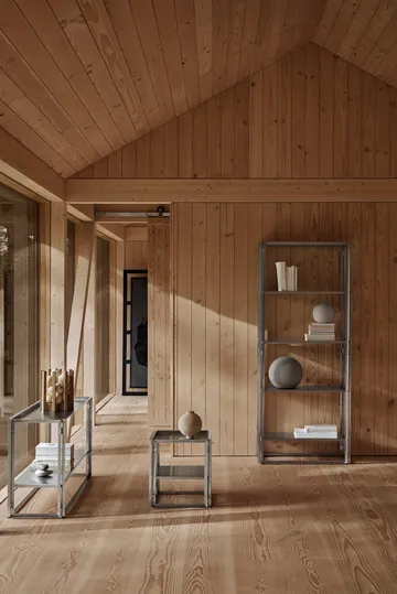 Mesa auxiliar Foldable 40x40 cm - Acero inoxidable cepillado - Kristina Dam Studio