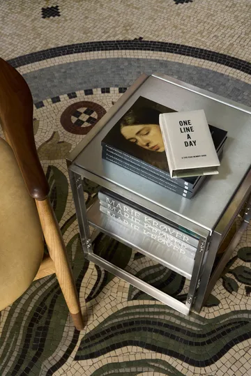 Mesa auxiliar Foldable 40x40 cm - Acero inoxidable cepillado - Kristina Dam Studio