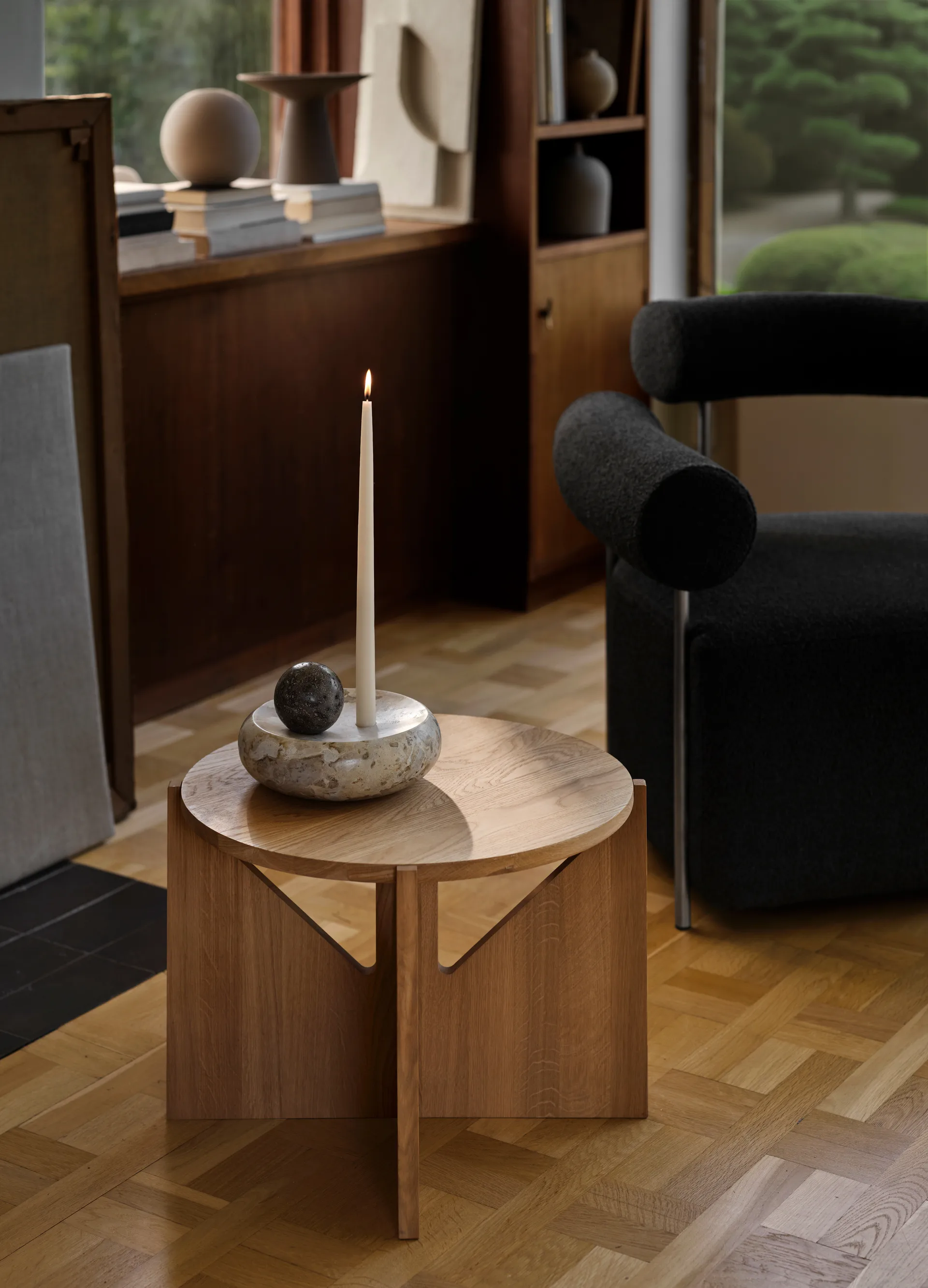 Mesa de centro Simple Ø52 cm, Roble con lacado en tono cálido Kristina Dam Studio