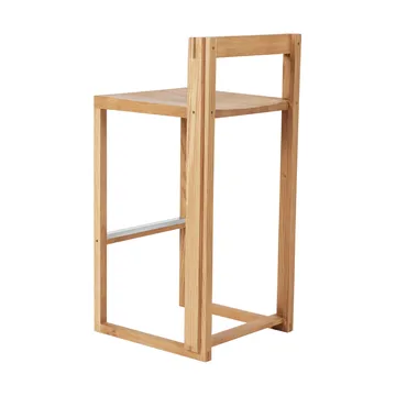 Taburete Outline 75 cm - Roble lacado en tono cálido-acero cepillado - Kristina Dam Studio