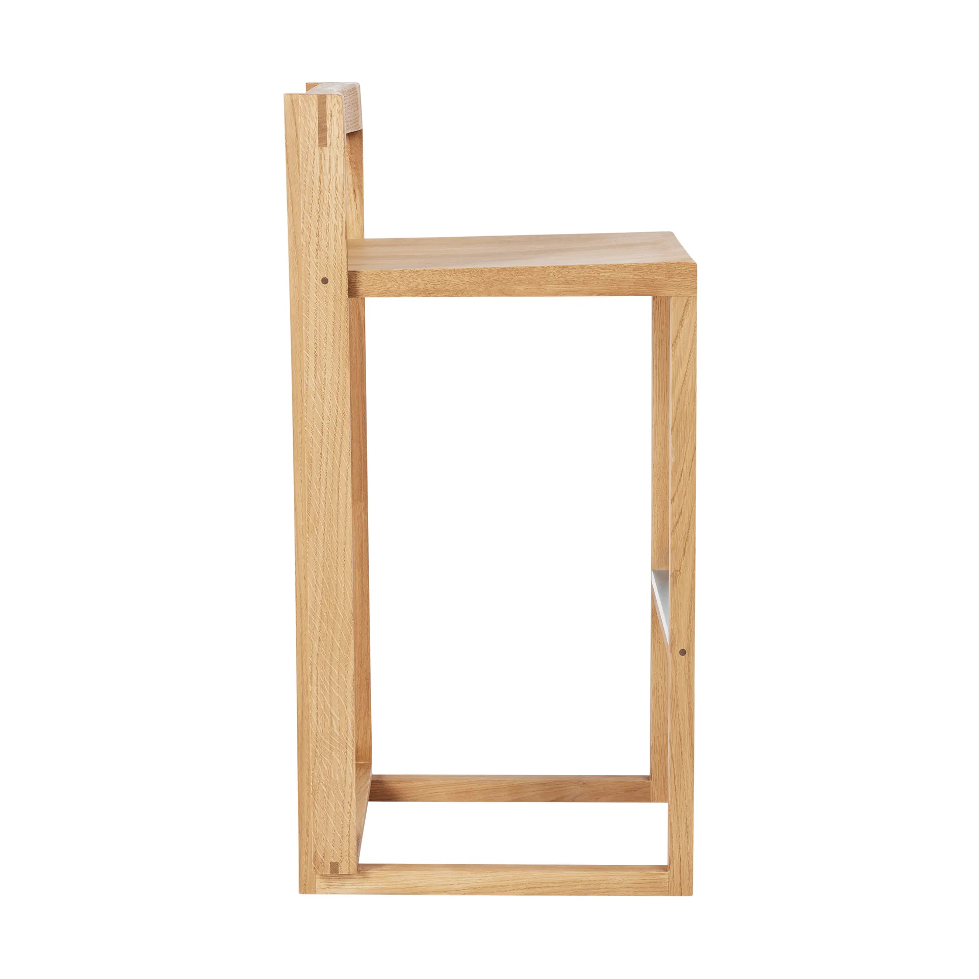 Taburete Outline 75 cm, Roble lacado en tono cálido-acero cepillado Kristina Dam Studio