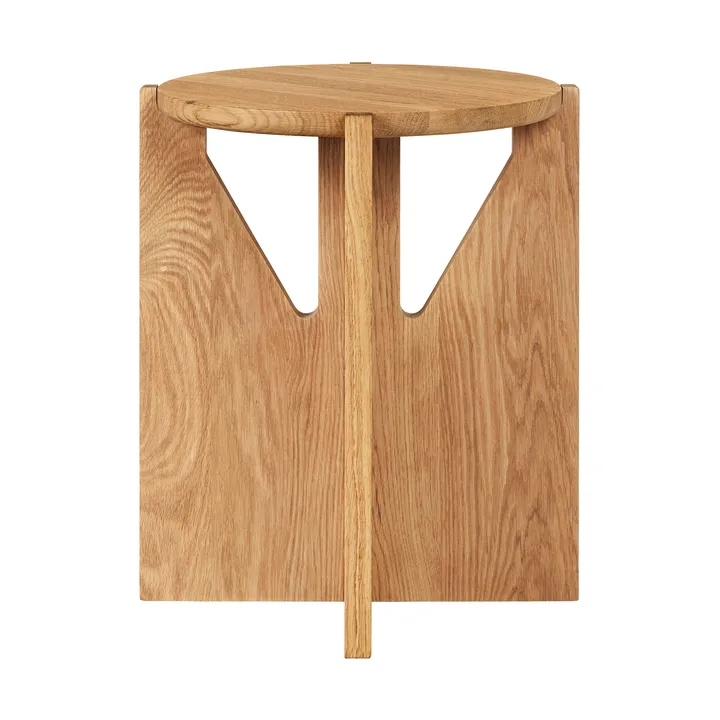 Taburete redondo Simple Ø36 cm - Roble lacado en tono cálido - Kristina Dam Studio