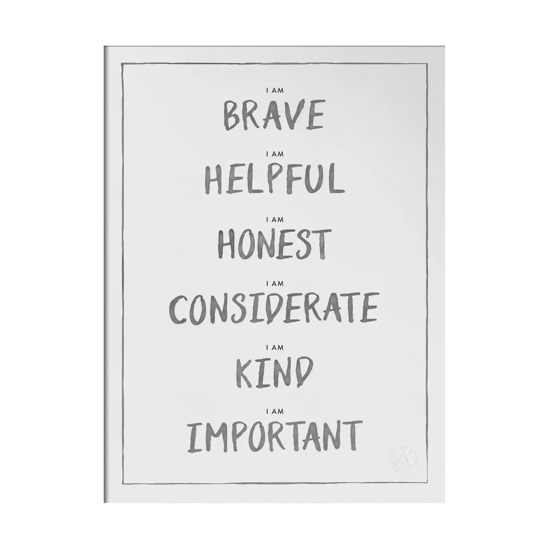 Póster I am 30x40 cm, Dark grey Kunskapstavlan®