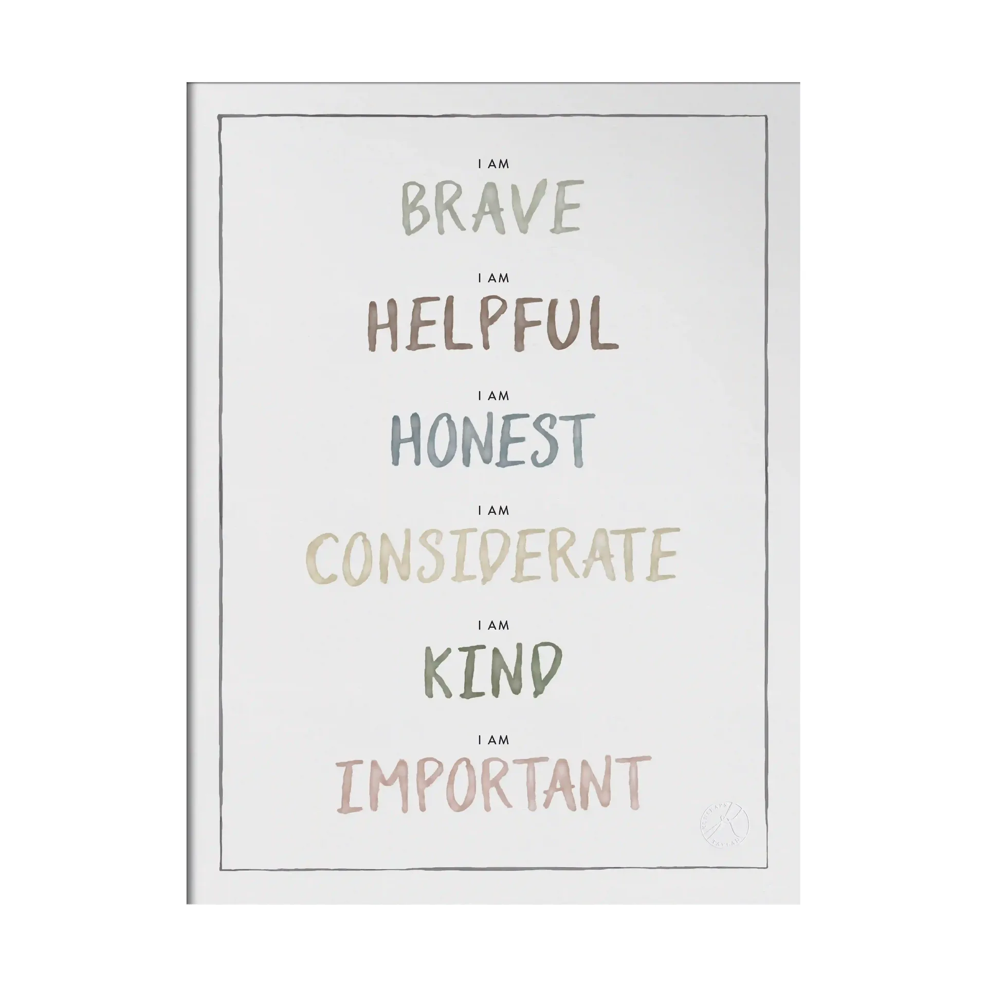 Póster I am 30x40 cm, Dusty pastel Kunskapstavlan®