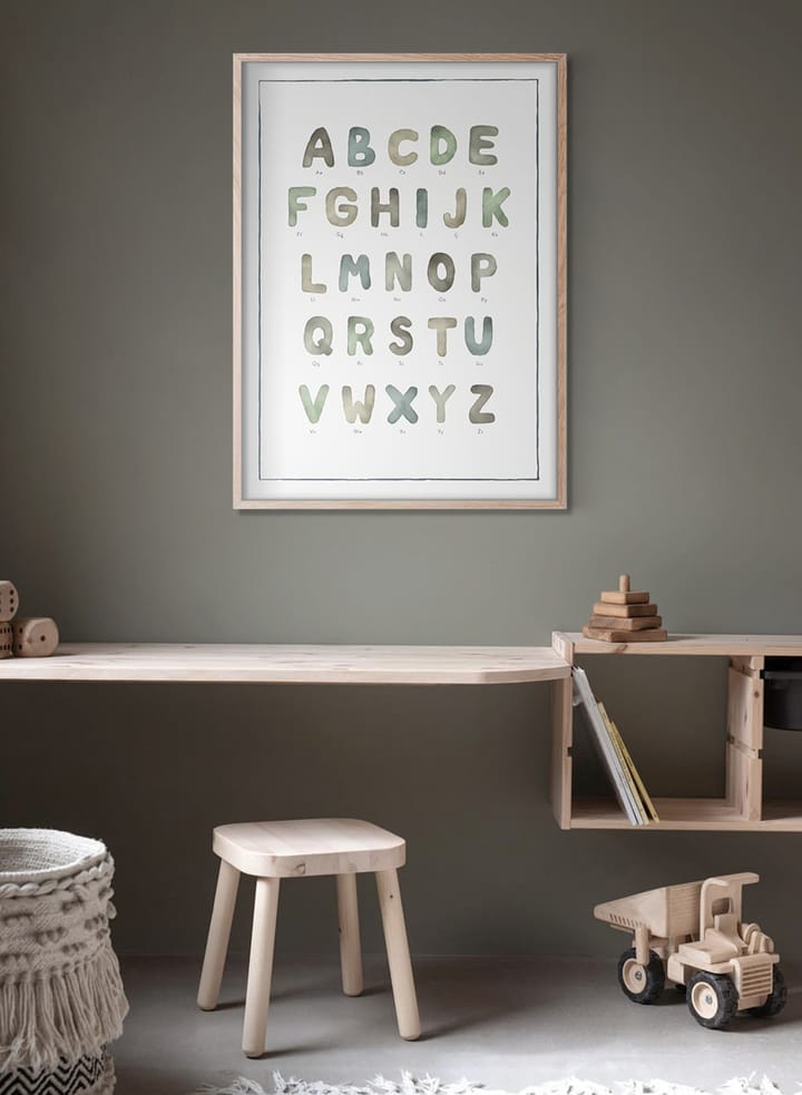 Póster The alphabet watercolour, 50x70 cm Kunskapstavlan®