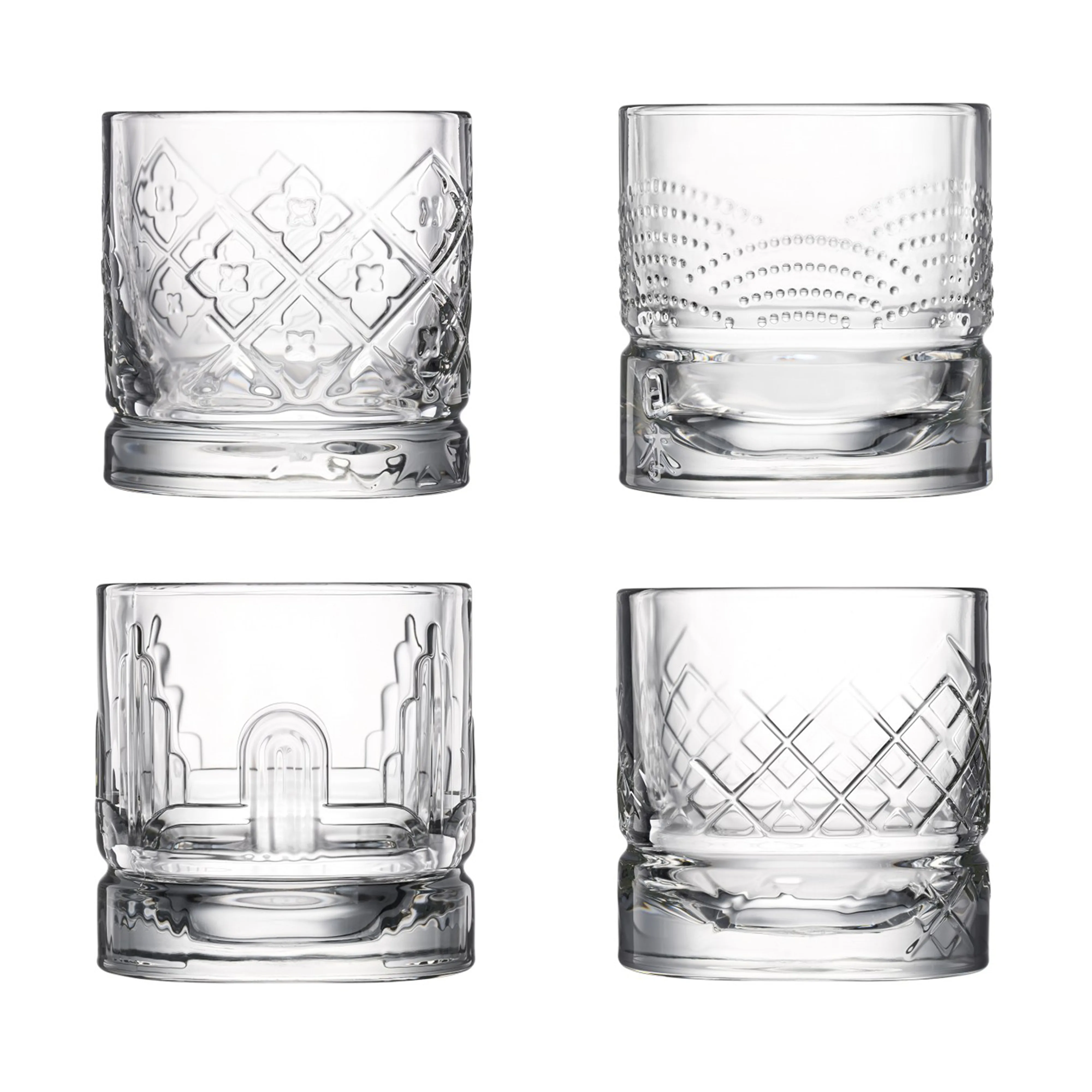 Coffret De 4 Verres à Eau 4 Modèles Assortis La Rochère