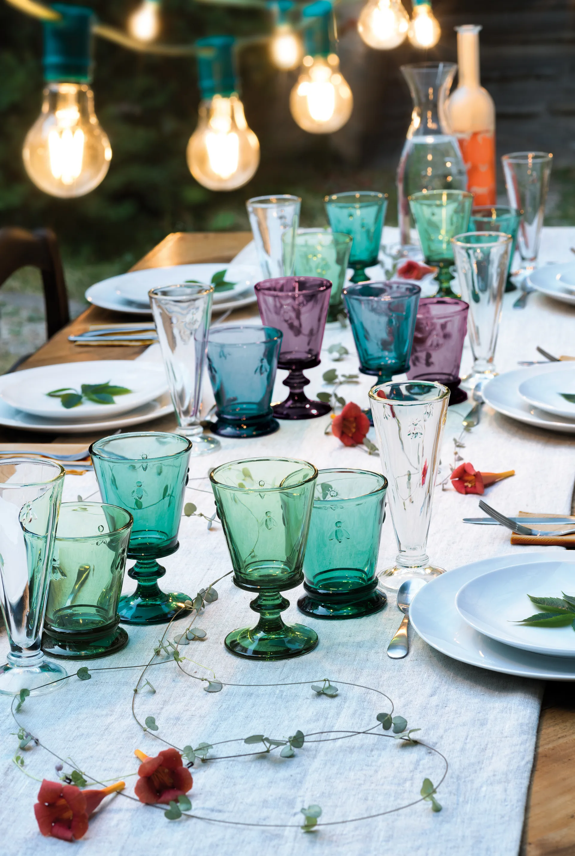 6 Copas de vino Abeille 24 cl, Aubergine La Rochère