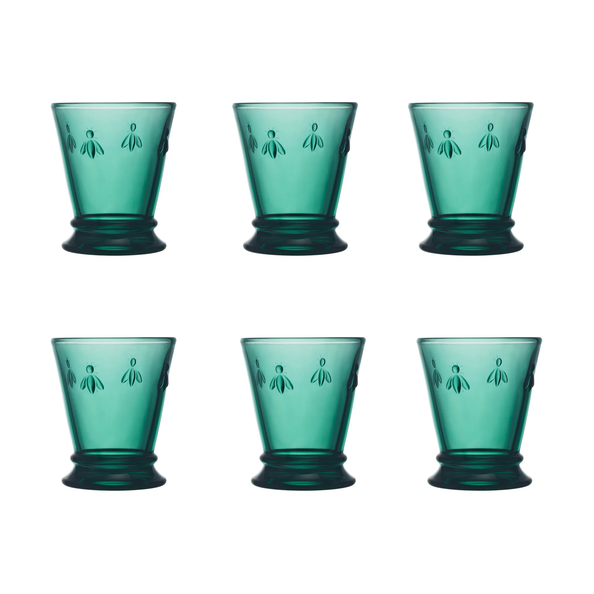6 Vasos Abeille 26 cl, Verde esmeralda La Rochère