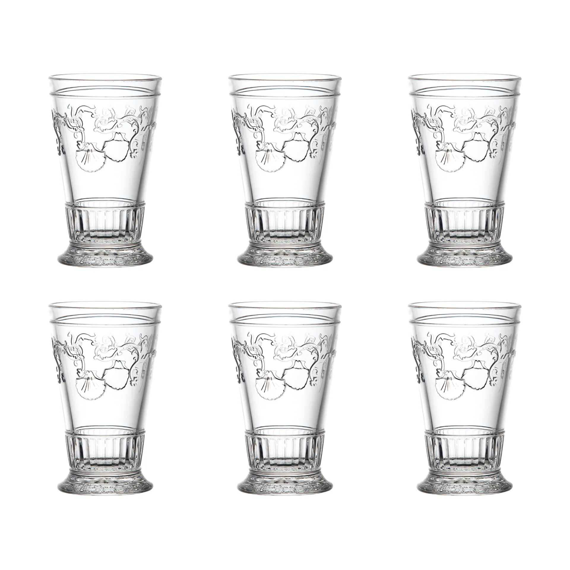 6 Vasos alargados Versailles 33 cl, Transparente La Rochère