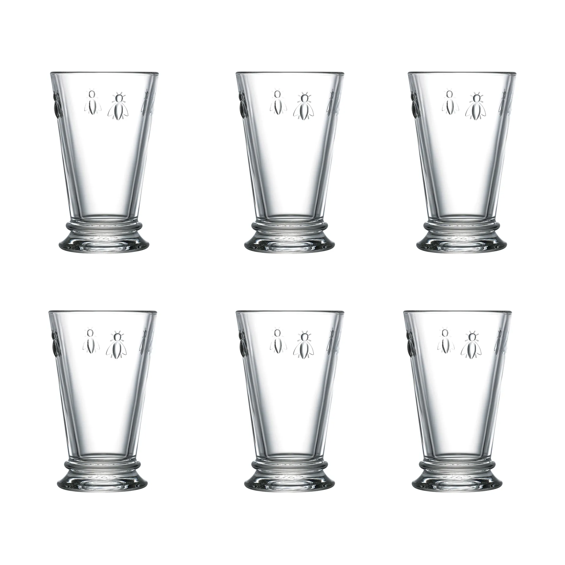 6 Vasos de bebidas alargados Abeille 31 cl, Transparente La Rochère