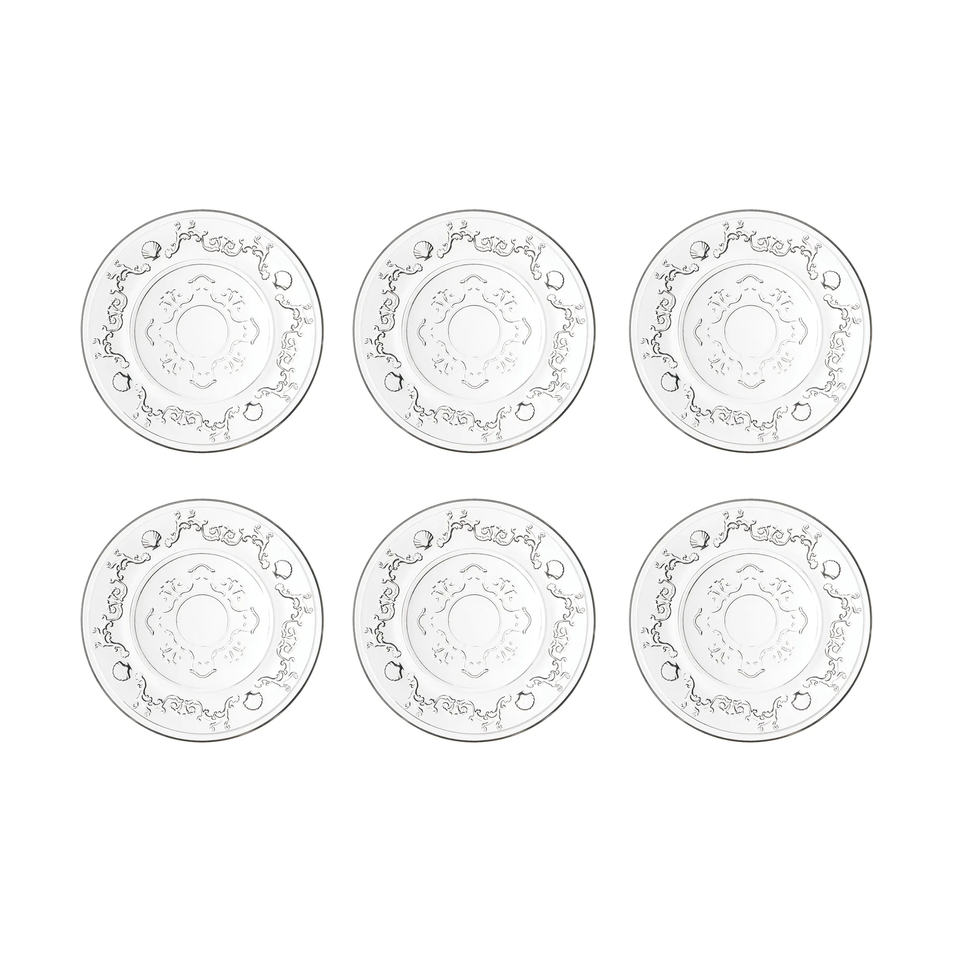 Plato Versailles, 6-pack, Vidrio La Rochère