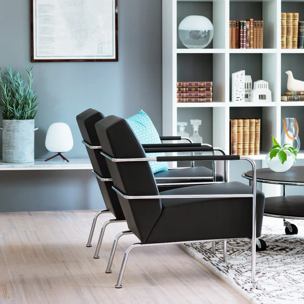 Butaca Cinema, Elmo Nordic negro-cromo Lammhults