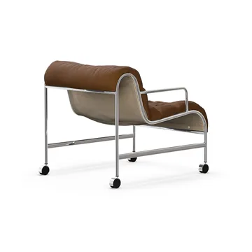 Butaca Sunny con reposabrazos - Vidar marrón cromado bastidor con ruedas - Lammhults