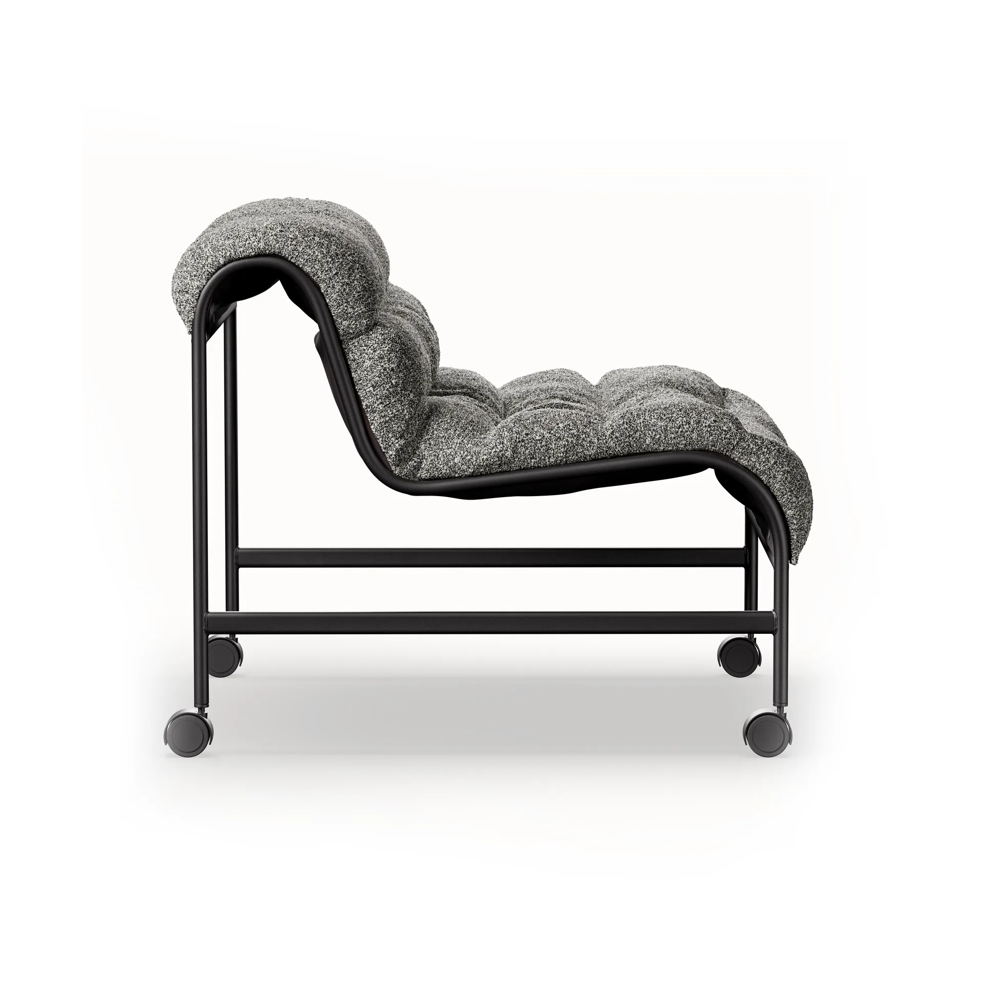 Butaca Sunny con reposabrazos, Zero negro–base mate con ruedas Lammhults