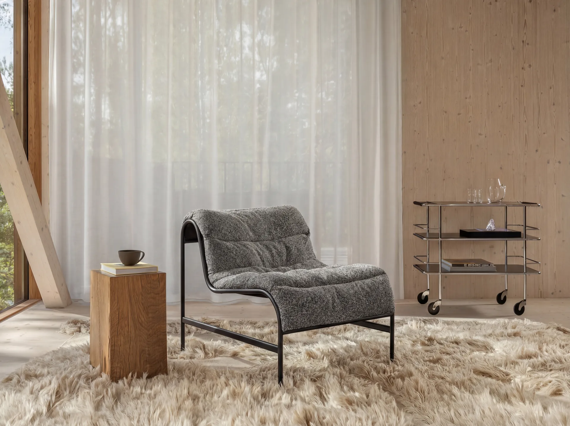 Butaca Sunny, Zero negro–base mate con ruedas Lammhults