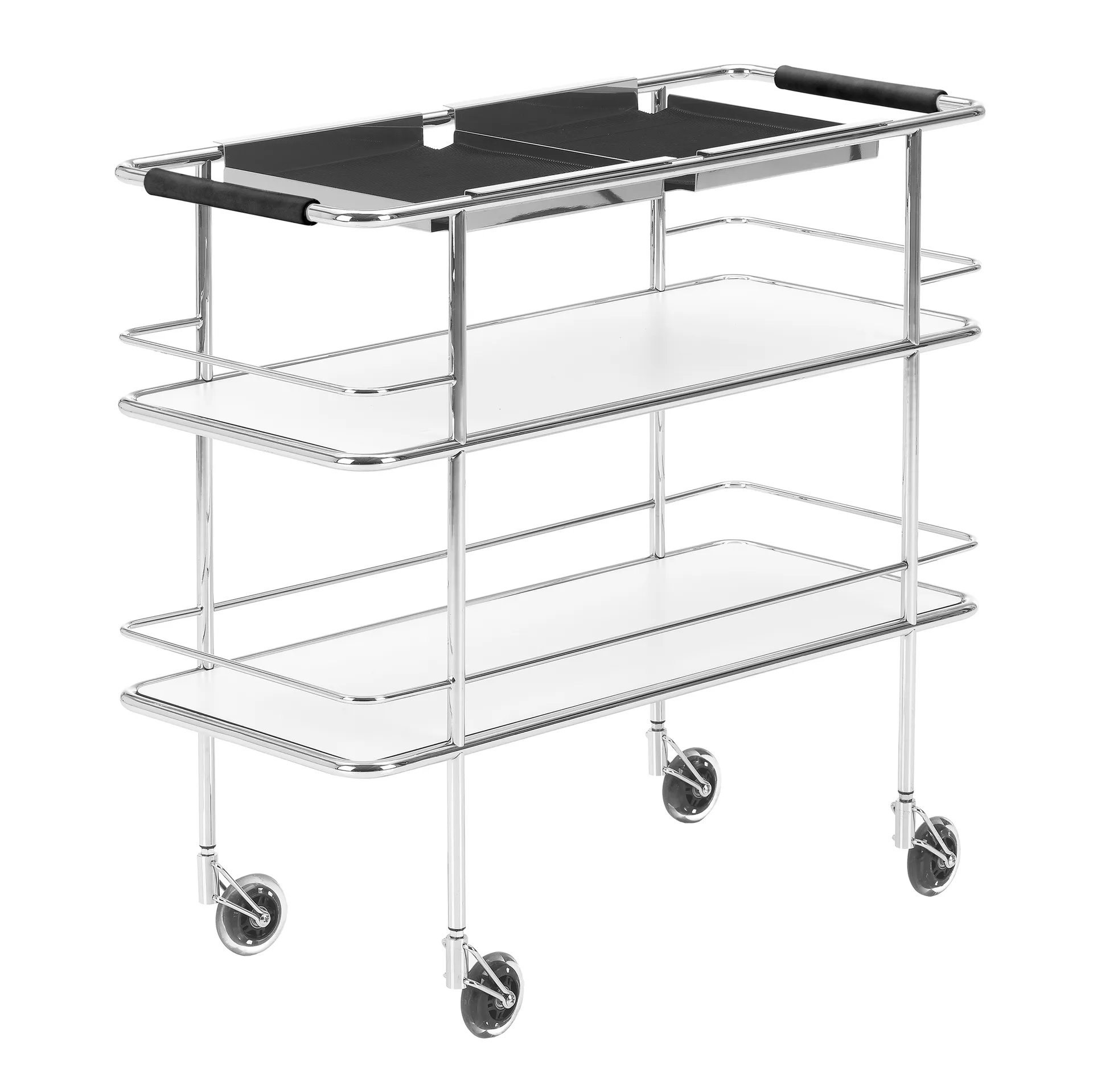Carrito de servicio Cargo Support, Laminado blanco-cromo Lammhults