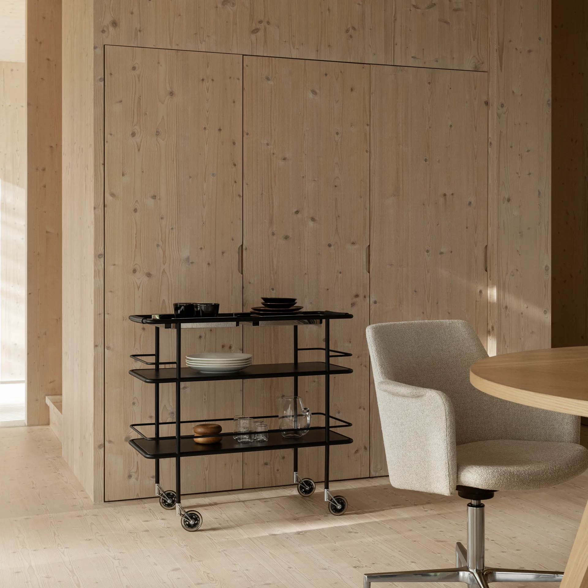 Carrito de servicio Cargo Support, Negro Lammhults