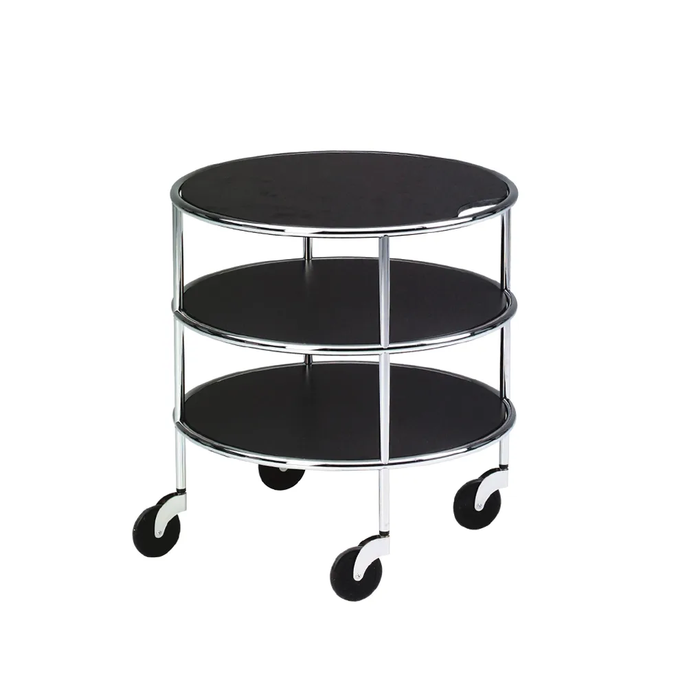 Mesa con ruedas Chicago I, Laminado negro-cromo Lammhults