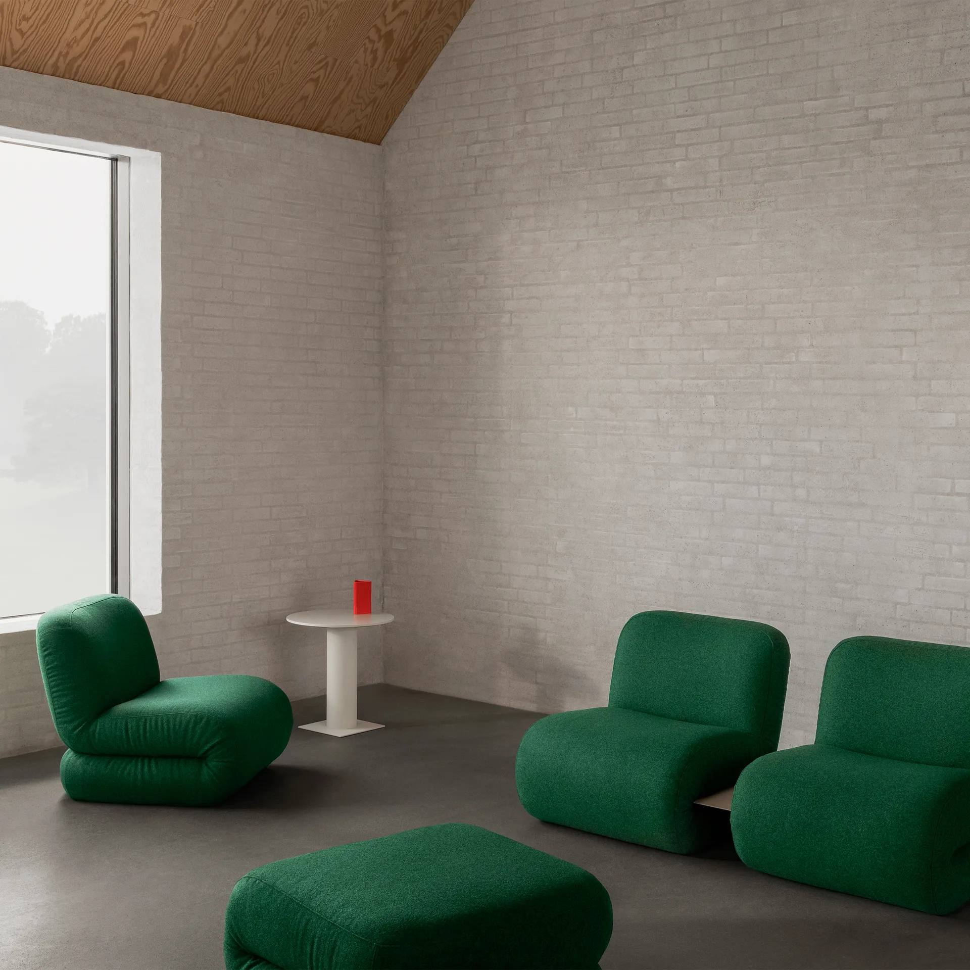 Reposapiés BAU, Divina melange-verde oscuro Lammhults