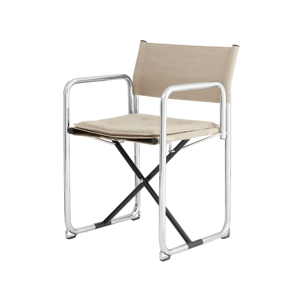 Silla con brazos X75-2, Lino natural-cromo Lammhults