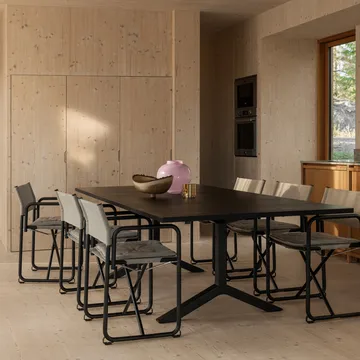 Silla con brazos X75-2 - Tejido de lino natural con patas cromadas - Lammhults