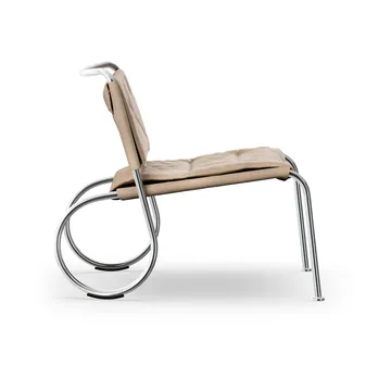 Silla Corso easy chair - Tela de lino natural-cromo - Lammhults