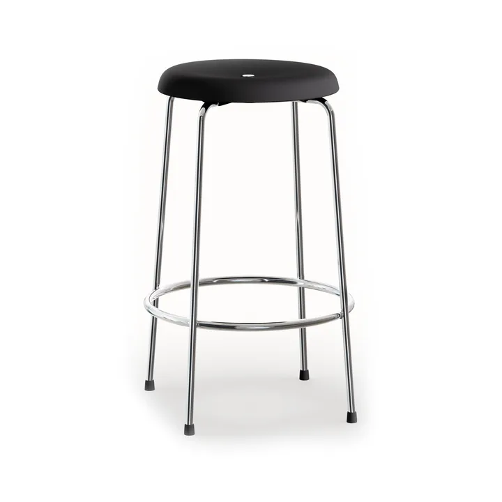 Taburete alto Taburett - Estructura negro-cromo, 63 cm - Lammhults
