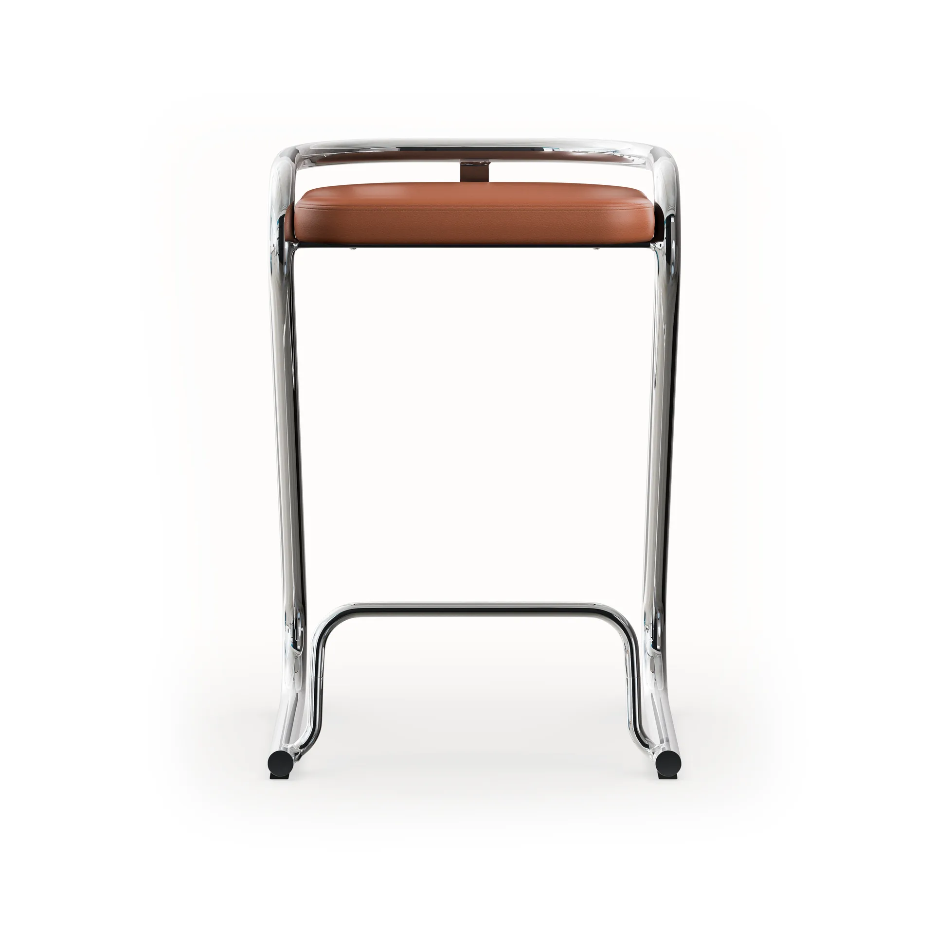 Taburete de bar S70-3 , Elmo Nordic cuero Cognac-estructura cromada Lammhults