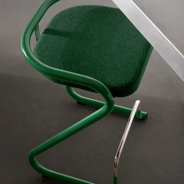 Taburete de bar S70-3  - Elmo Nordic cuero negro-estructura cromada - Lammhults