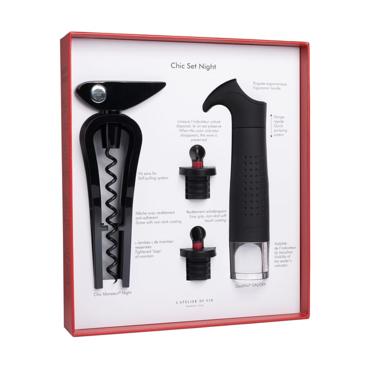 Set de accesorios para vino Conjunto Chic night - 4 piezas - L'Atelier du Vin
