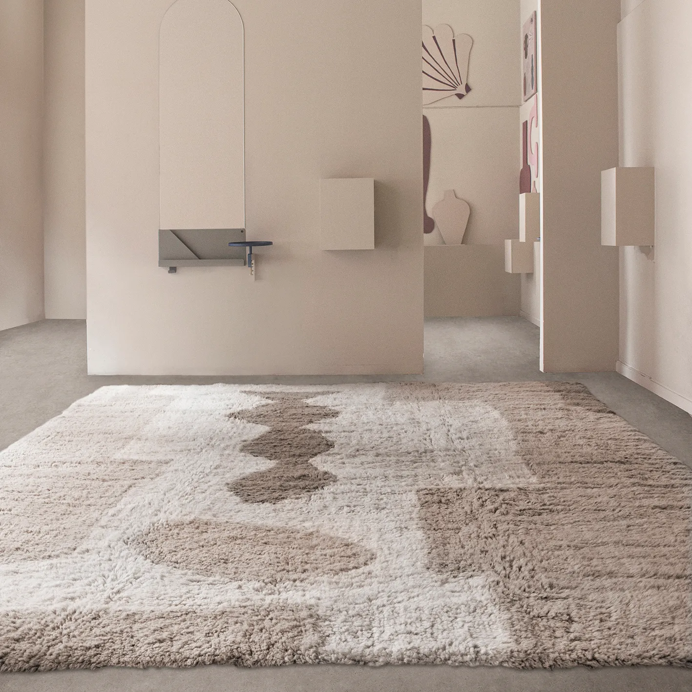Alfombra Bird in Space 180x270 cm, blanco-marrón-beige Layered