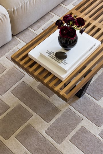 Alfombra de lana 60S Geo Basket Weave - Oatmeal, 300x400 cm - Layered