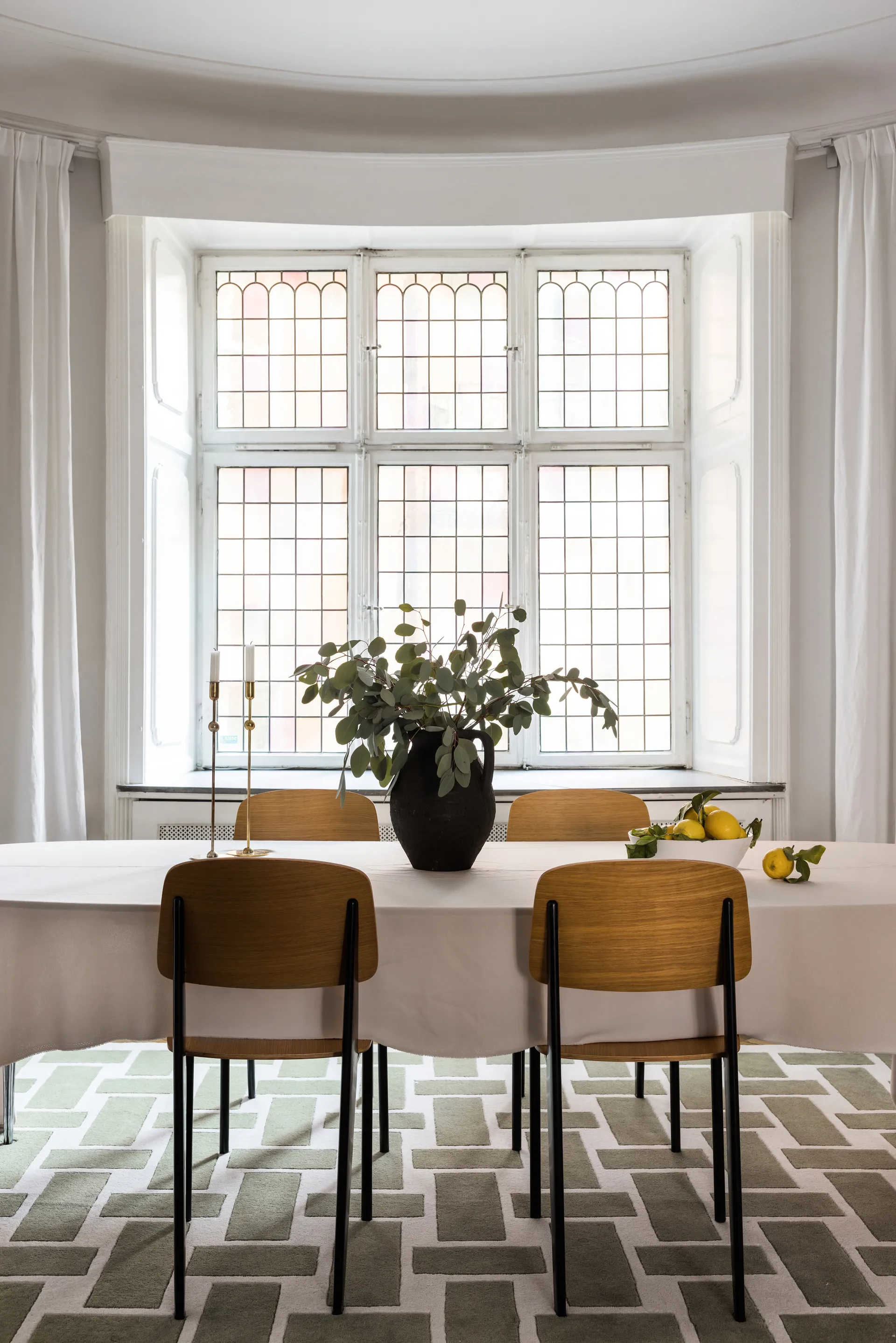 Alfombra de lana 60S Geo Basket Weave, Olive, 180x270 cm Layered