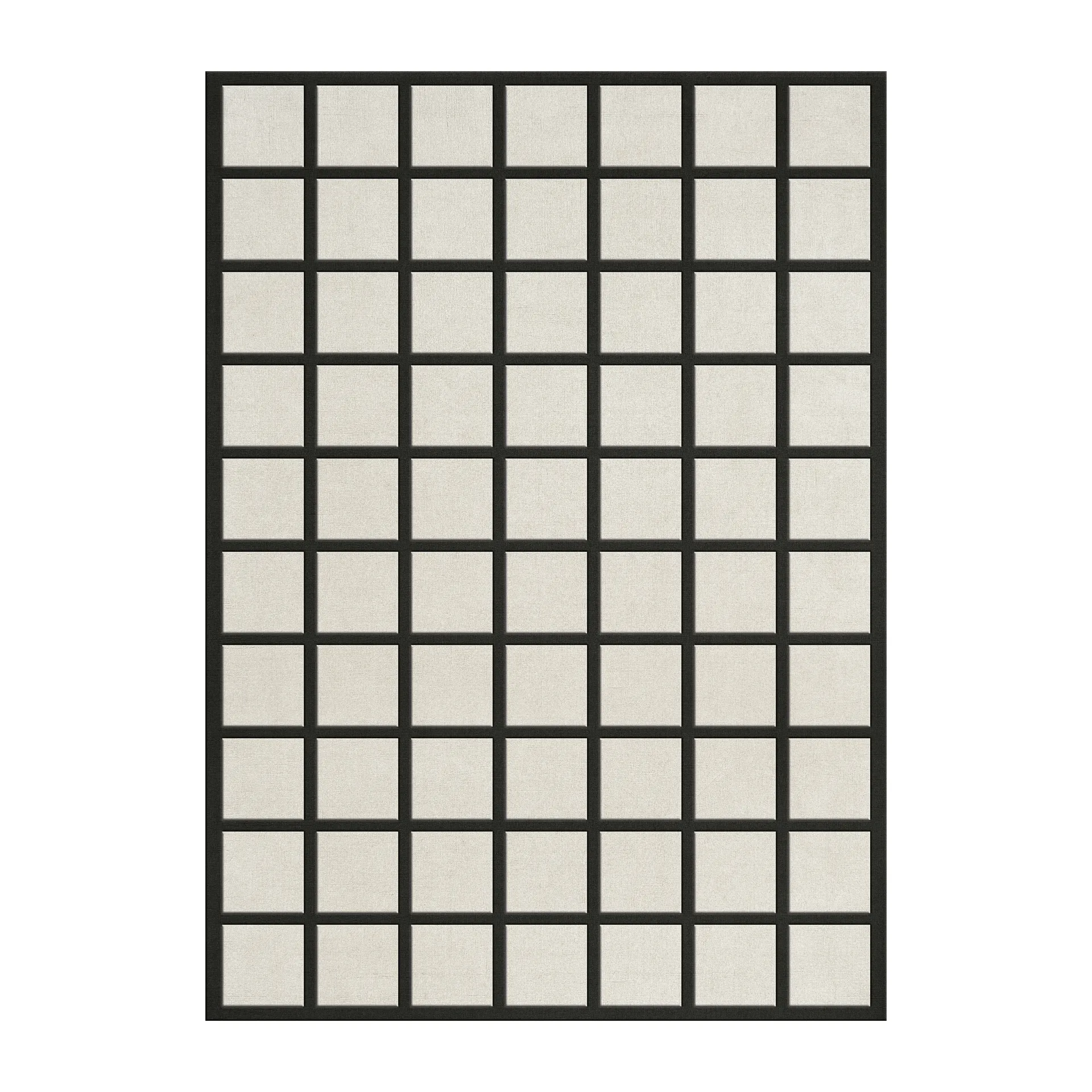 Alfombra de lana Avenue Checked Bone, White, 180x270 cm Layered