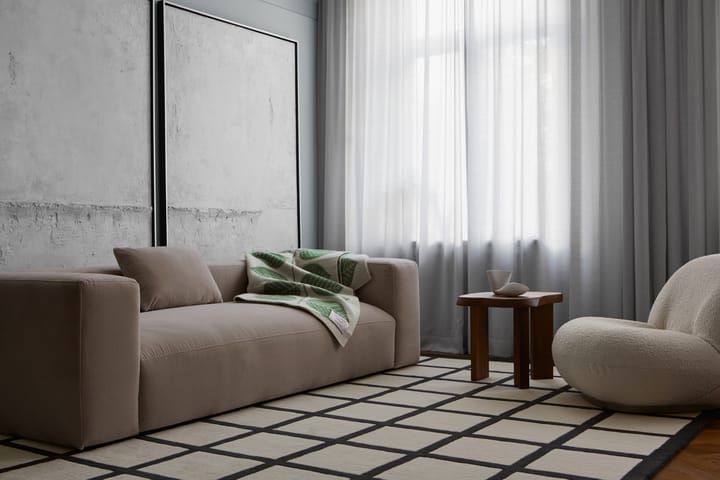 Alfombra de lana Avenue Checked Bone, White, 180x270 cm Layered