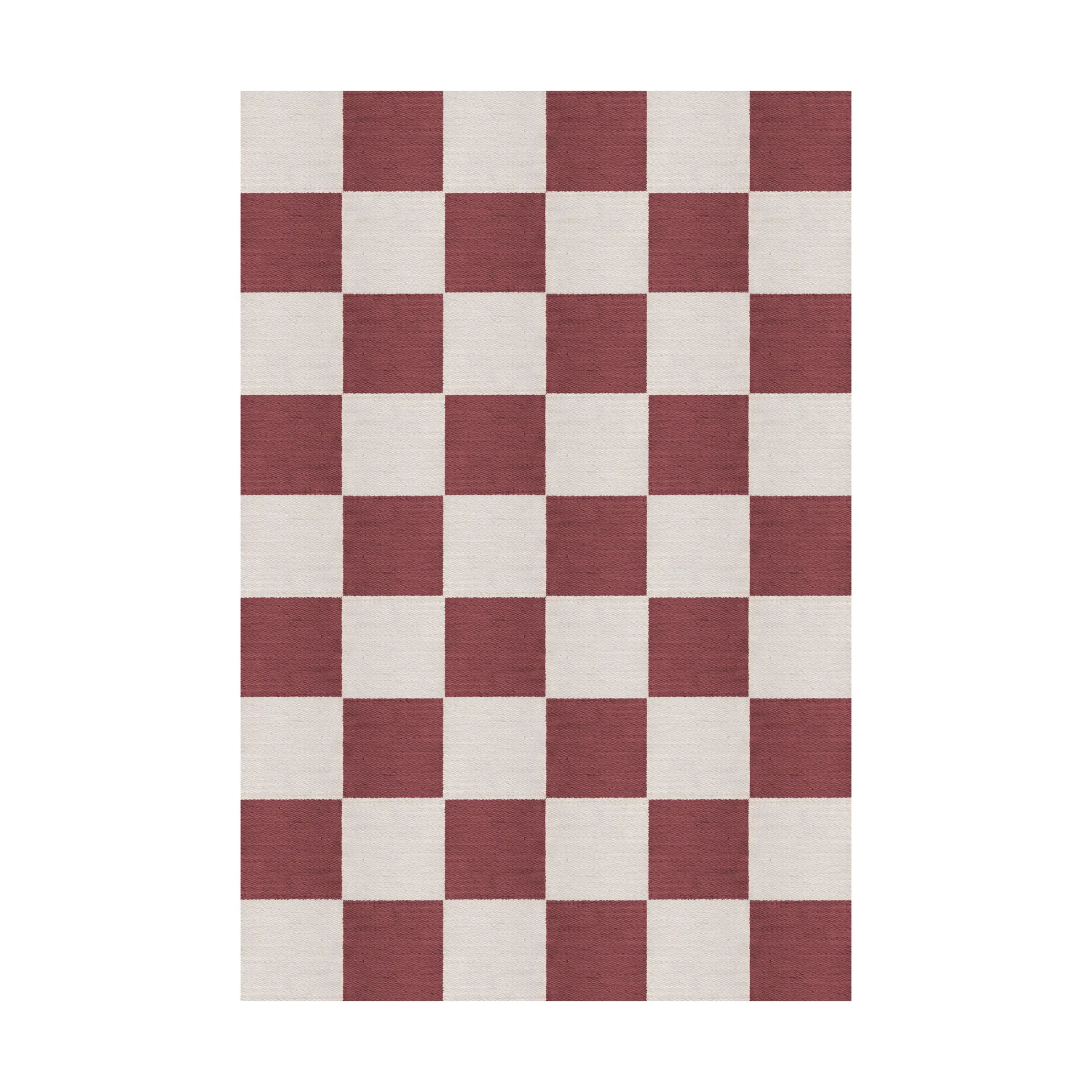 Alfombra de lana Chess, Burgundy, 140x200 cm Layered