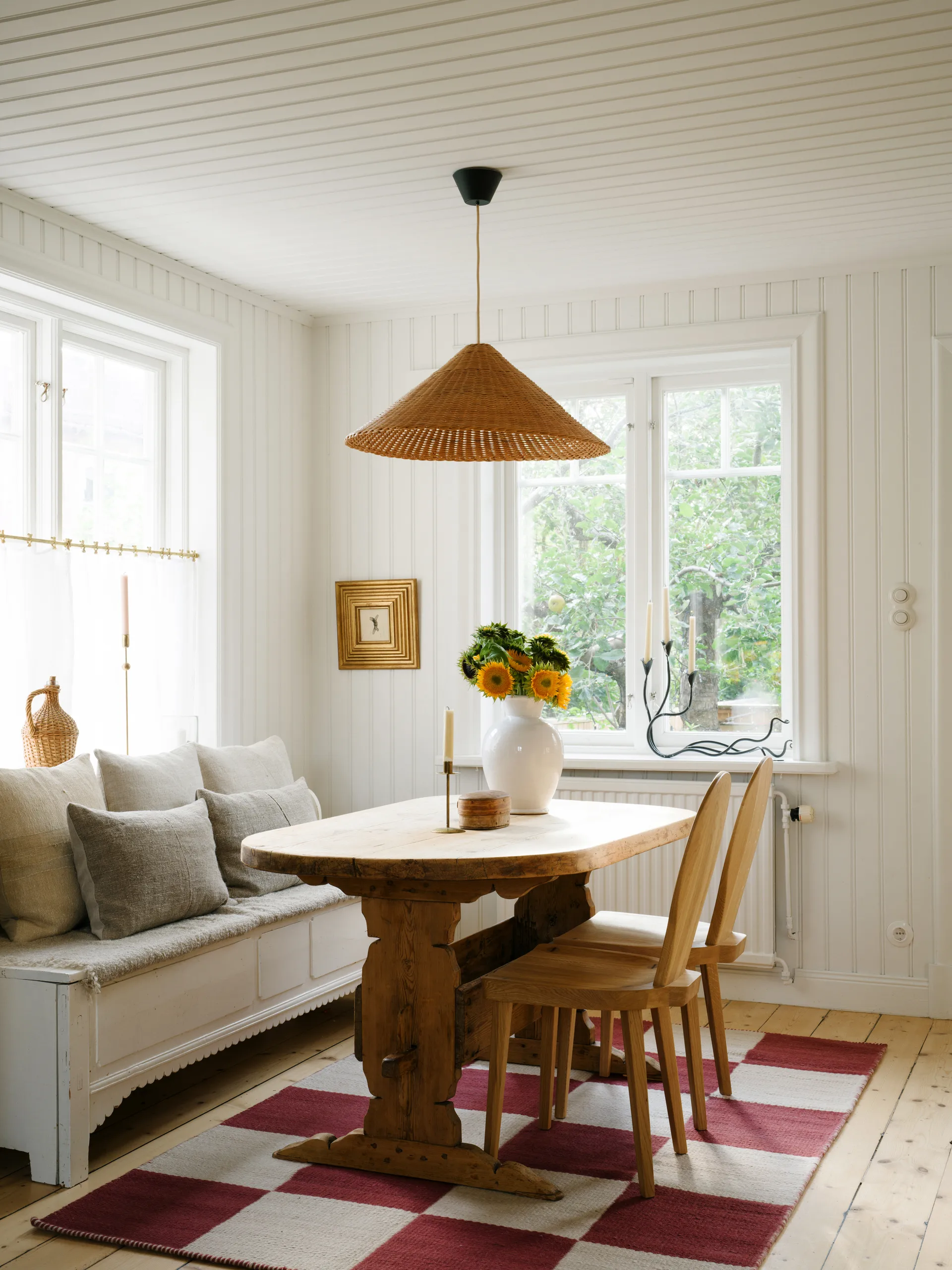 Alfombra de lana Chess, Burgundy, 250x350 cm Layered