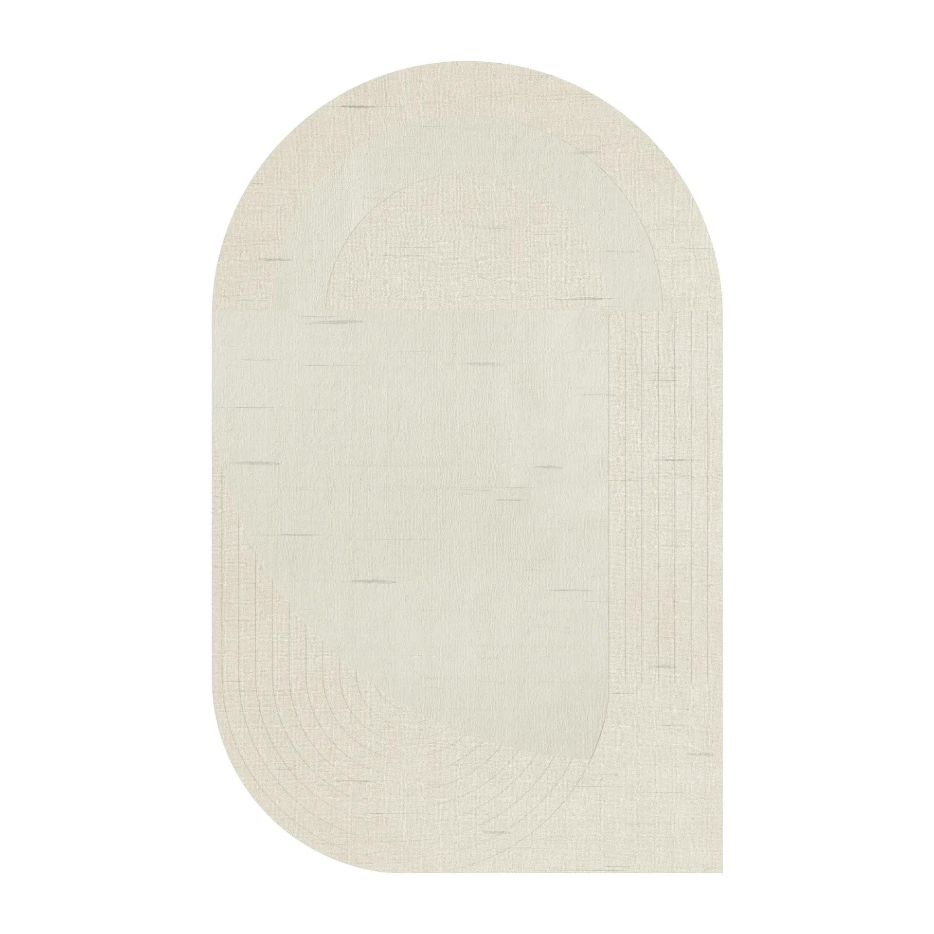 Alfombra de lana Circular 180x270 cm, Bone white Layered