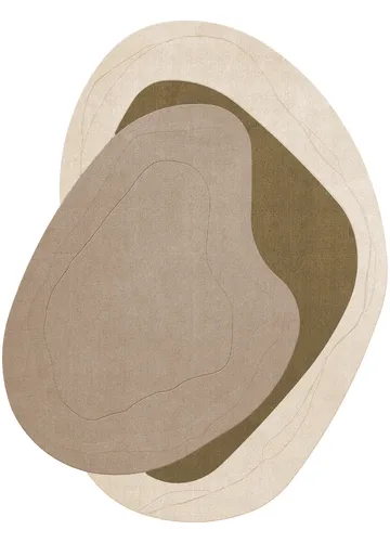 Alfombra de lana Erik Bratsberg Lozza - Olive, 230x300 cm - Layered