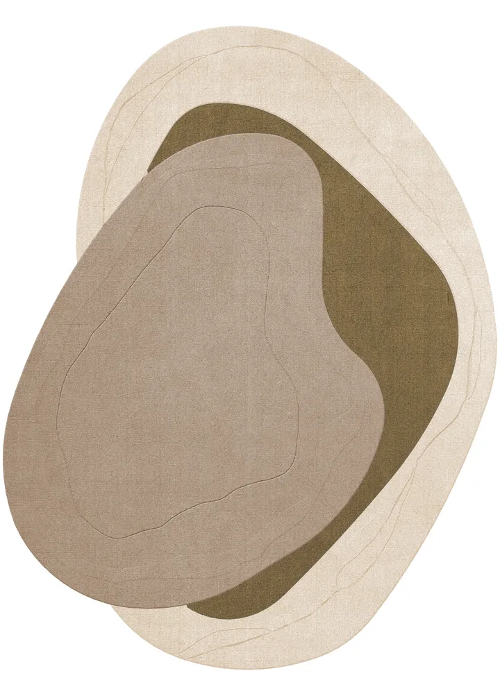 Alfombra de lana Erik Bratsberg Lozza - Olive, 230x300 cm - Layered