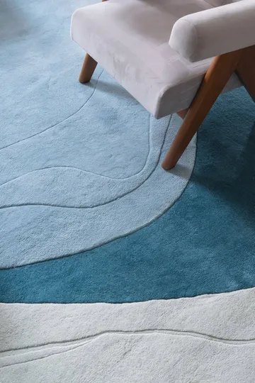 Alfombra de lana Erik Bratsberg Lozza - Teal, 210x270 cm - Layered
