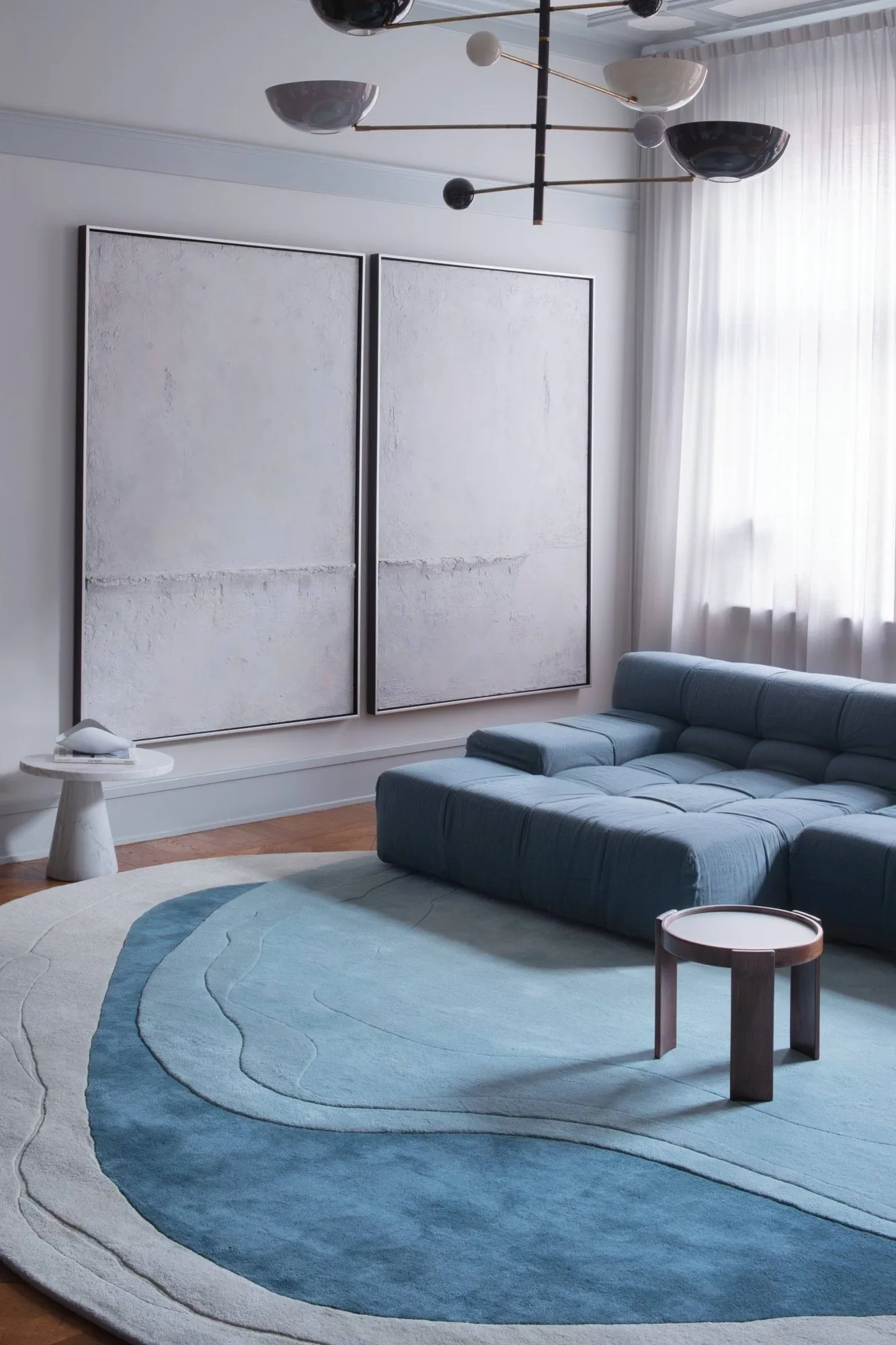 Alfombra de lana Erik Bratsberg Lozza, Teal, 210x270 cm Layered