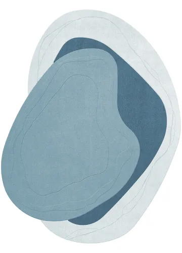 Alfombra de lana Erik Bratsberg Lozza - Teal, 230x300 cm - Layered